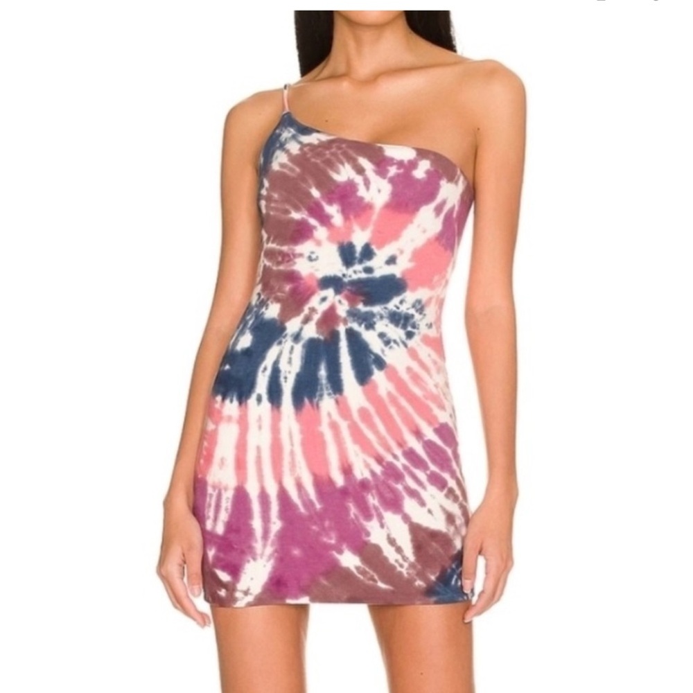 Lovers + Friends tie dye off the shoulder mini dress size Large